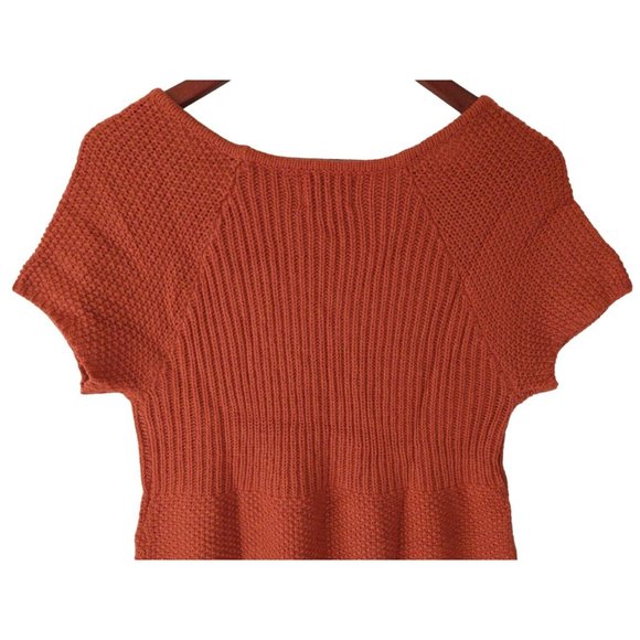 Angie Knit Sweater Dress Studded Chest Orange Pocketed Mohair Like Women's Large - Picture 5 of 8